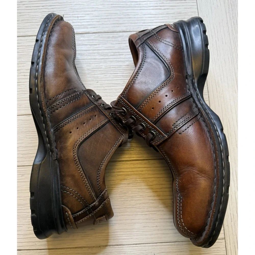 Clarks Touareg Vibe Brown Leather Casual Lace Up Oxford Shoes Men Sz 9 M‎ Preppy